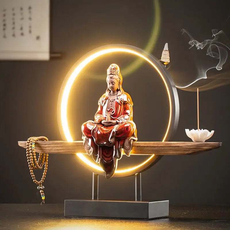 Bodhisattva Incense Waterfall Fountain - Backflow Burner with Zen Cascade Effect | Buddhive