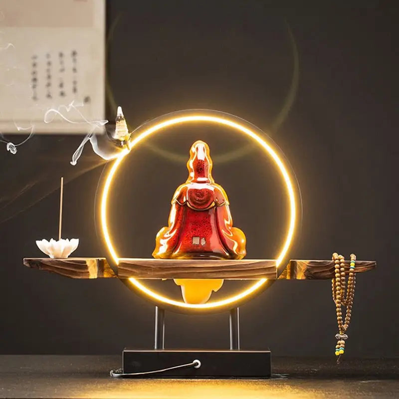 Bodhisattva Incense Waterfall Fountain - Backflow Burner with Zen Cascade Effect | Buddhive