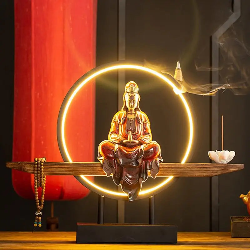 Bodhisattva Incense Waterfall Fountain - Backflow Burner with Zen Cascade Effect | Buddhive