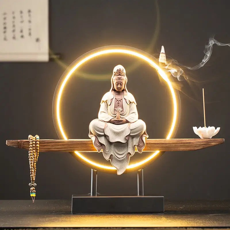 Bodhisattva Incense Waterfall Fountain - Backflow Burner with Zen Cascade Effect | Buddhive