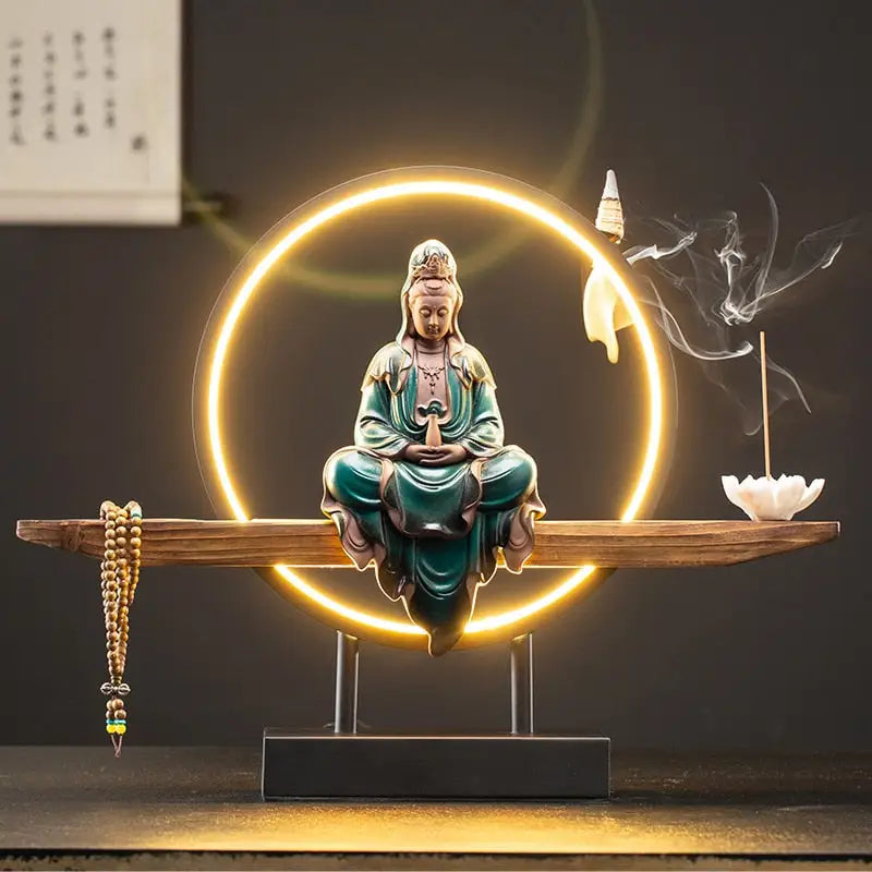 Bodhisattva Incense Waterfall Fountain - Backflow Burner with Zen Cascade Effect | Buddhive