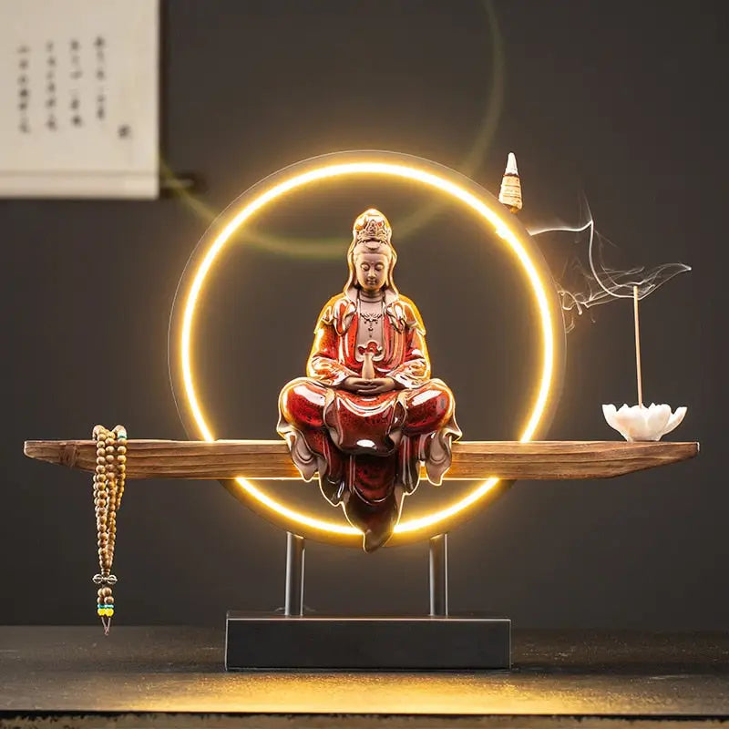 Bodhisattva Incense Waterfall Fountain - Backflow Burner with Zen Cascade Effect | Buddhive