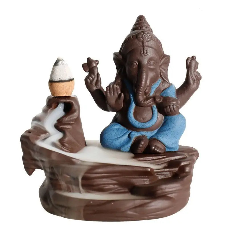 Ganesh Incense Waterfall - Ceramic Backflow Burner - Zen Meditation Decor | Buddhive