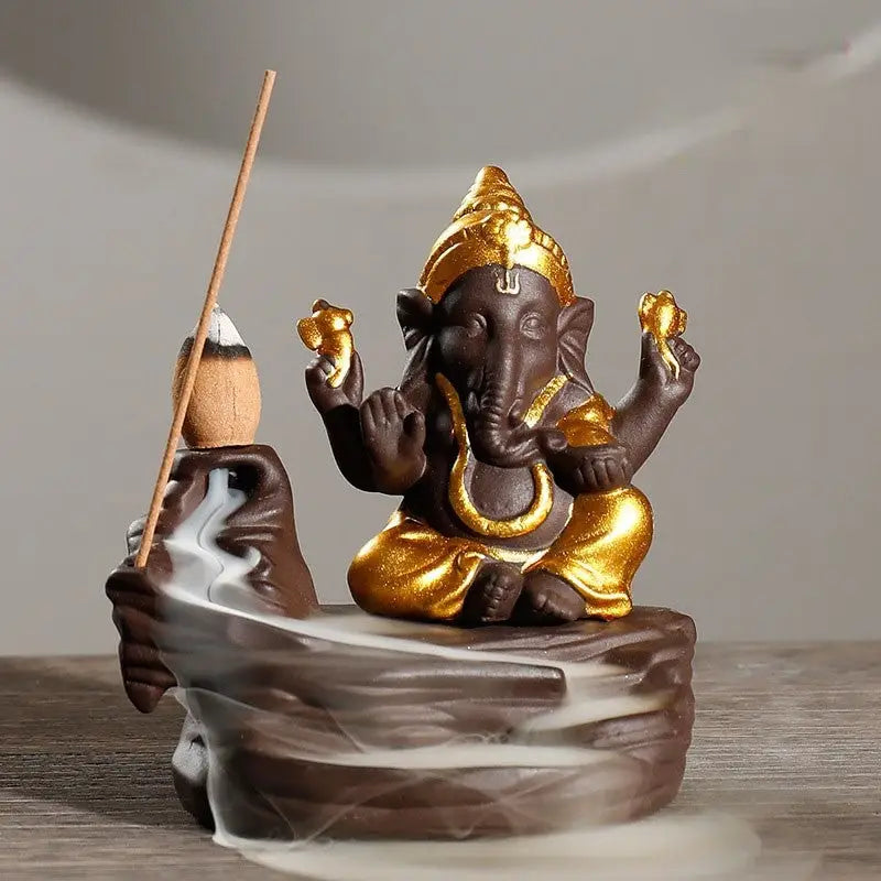 Ganesh Incense Waterfall - Ceramic Backflow Burner - Zen Meditation Decor | Buddhive