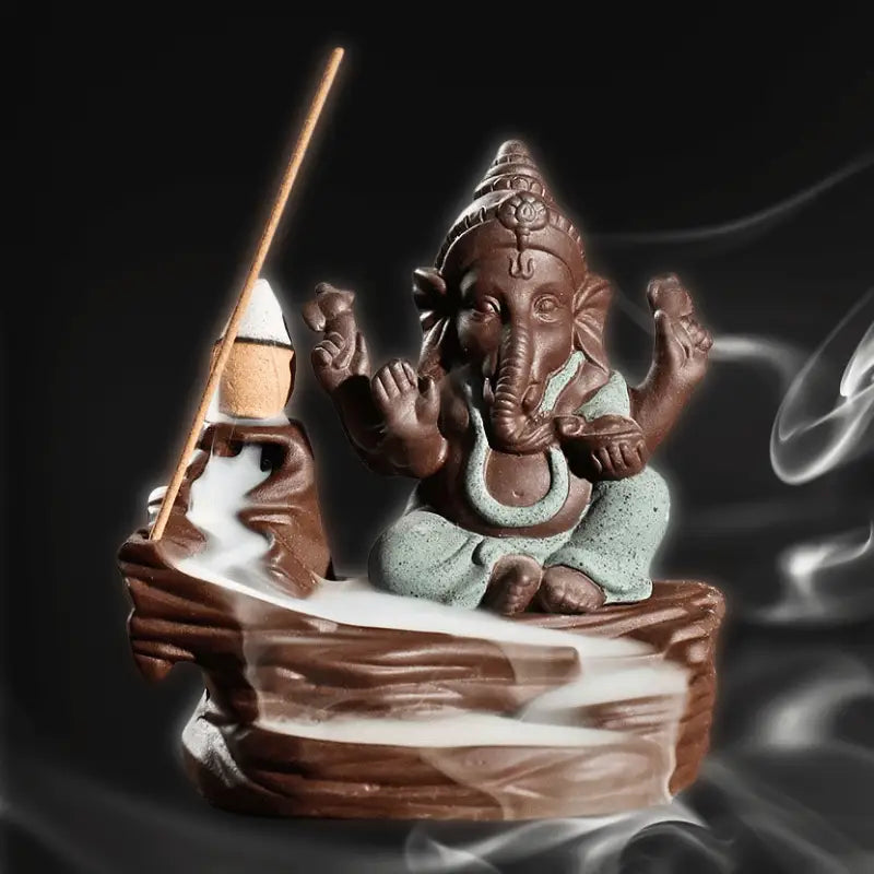 Ganesh Incense Waterfall - Ceramic Backflow Burner - Zen Meditation Decor | Buddhive