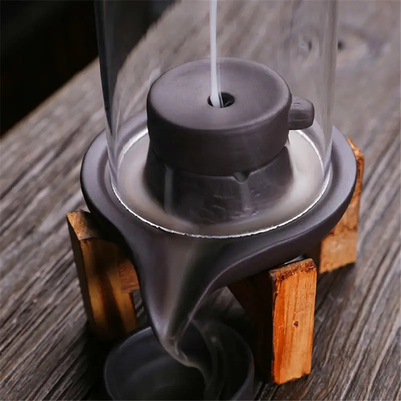 Incense Waterfall Fountain Ceramic Backflow Burner - Lucky Charm Zen Decor | Buddhive