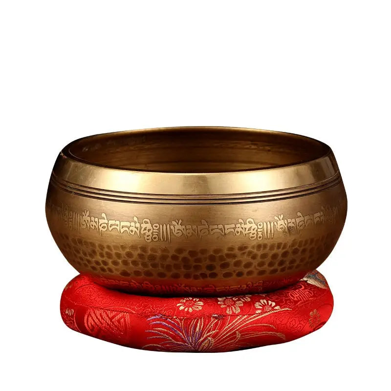 Tibetan Singing Bowl Set - Hand-Hammered Copper & Wood - 3-8 Inch Meditation Sound Therapy Bowl | Buddhive