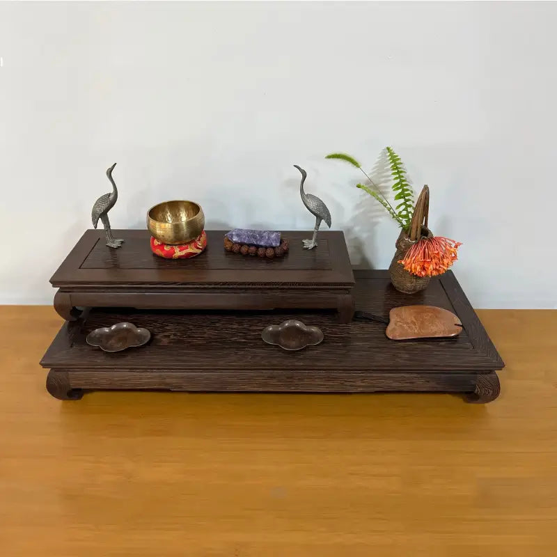Meditation Altar Tray Large Wenge Wood - Handcrafted USA Buddhist Altar Decor | Buddhive