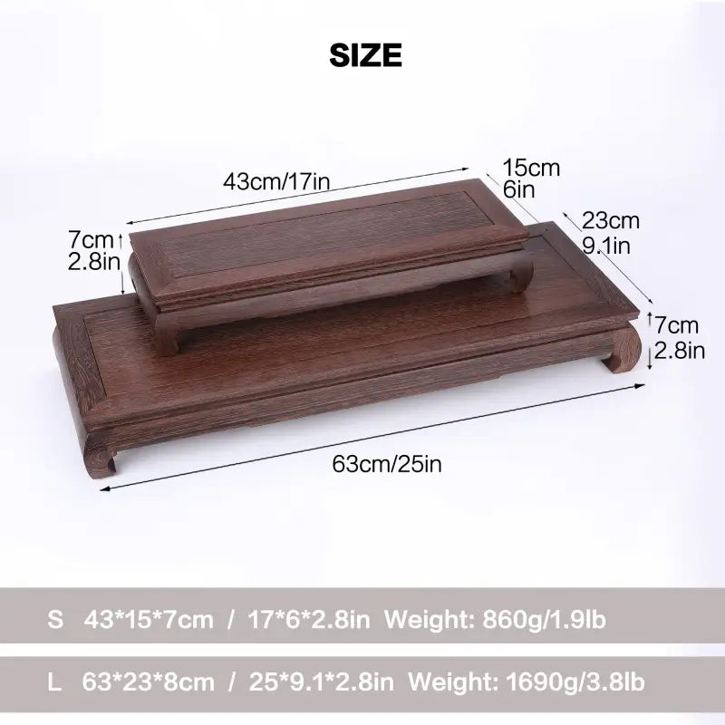 Meditation Altar Tray Large Wenge Wood - Handcrafted USA Buddhist Altar Decor | Buddhive