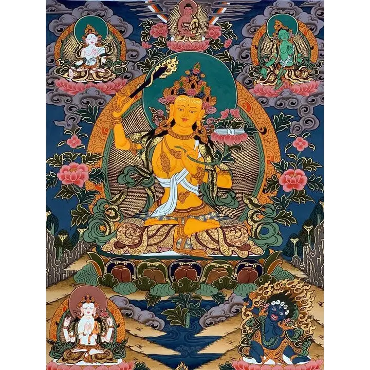 Thangka Tibetan Buddhist Painting - Handmade Canvas Wall Art for Meditation & Home Altar | Buddhive