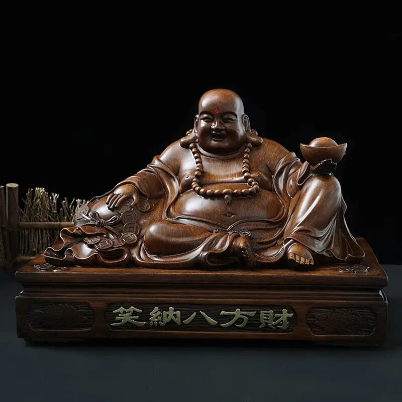 Laughing Buddha Statue Large Sitting - Hand-Crafted Resin Spiritual Decor | Buddhive