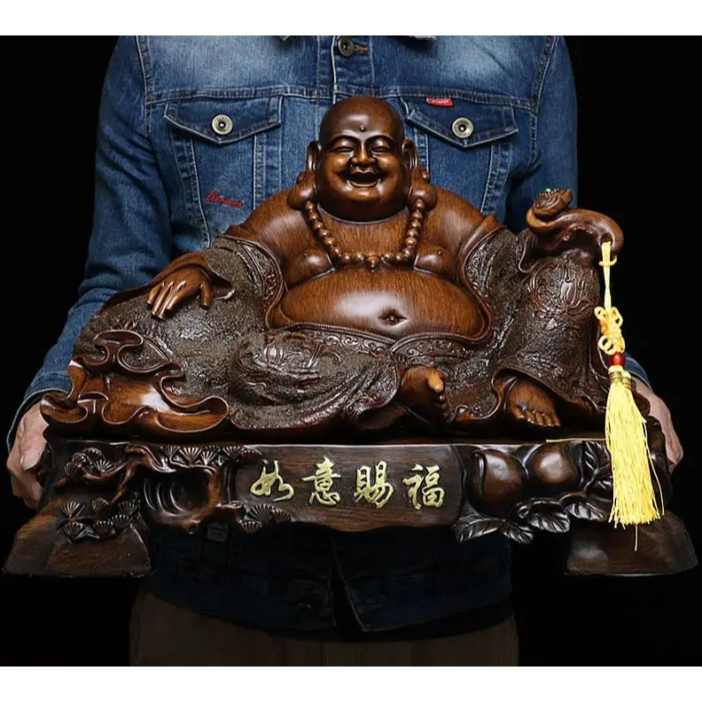 Laughing Buddha Statue Large Sitting - Hand-Crafted Resin Spiritual Decor | Buddhive