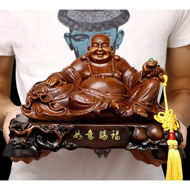 Laughing Buddha Statue Large Sitting - Hand-Crafted Resin Spiritual Decor | Buddhive