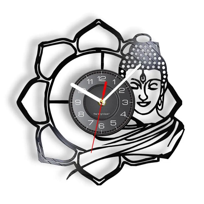 Buddha Wall Clock Recycled Vinyl - Silent Mechanism LED Lighting - Zen Decor | Buddhive