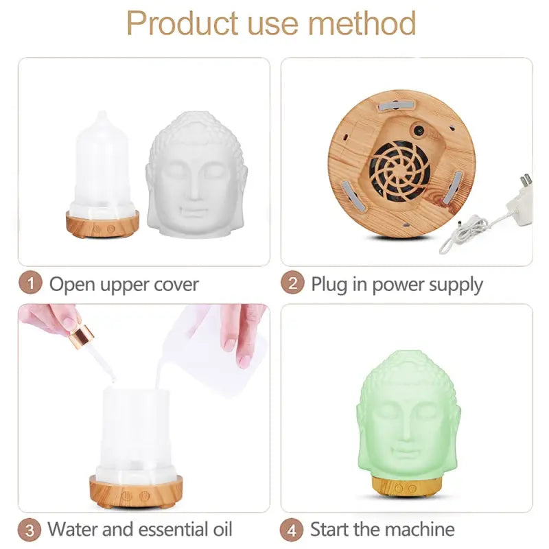 Buddha Head Humidifier & Essential Oil Diffuser - Ultrasonic Aromatherapy Mist | Buddhive