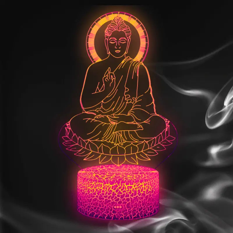 3D Buddha Lamp LED Illusion Night Light - 7 Color Changing Meditation Decor | Buddhive