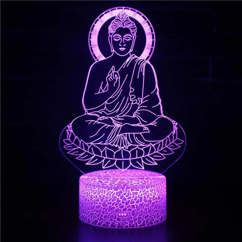 3D Buddha Lamp LED Illusion Night Light - 7 Color Changing Meditation Decor | Buddhive