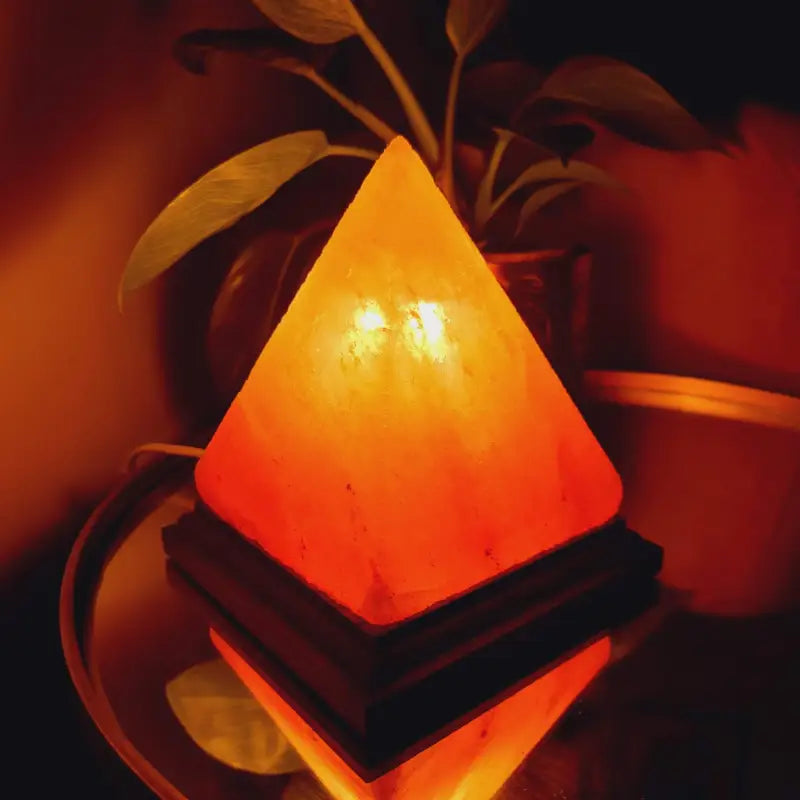 Himalayan Salt Lamp Pyramid - Hand Carved Pink Crystal - Air Purifying & Meditation Decor | Buddhive