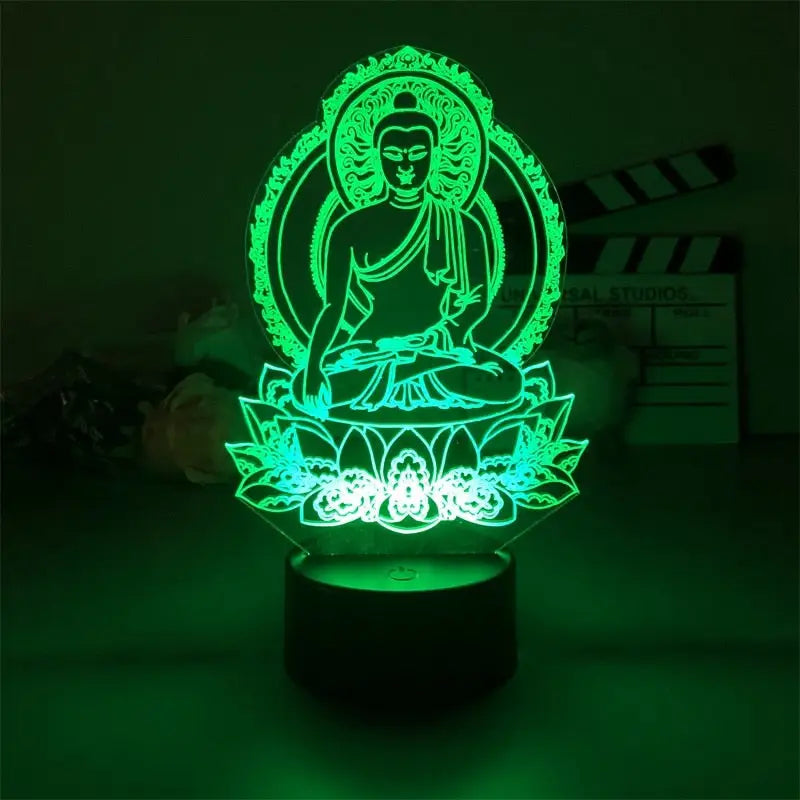 Buddha Lamp LED Night Light - 7 Colors, 20cm Meditation Décor for Home & Altar | Buddhive