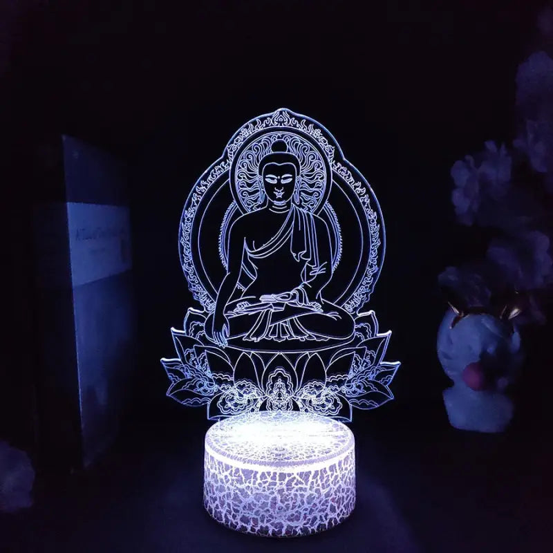 Buddha Lamp LED Night Light - 7 Colors, 20cm Meditation Décor for Home & Altar | Buddhive
