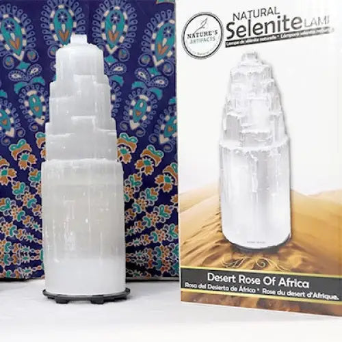 Selenite Crystal Lamp - Natural Tower Lamp for Meditation & Zen Decor | Buddhive