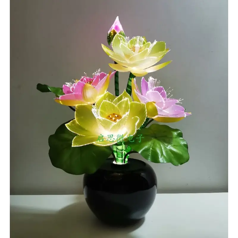 Lotus Flower Lamp LED Fiber Optic Color Changing - Buddhist Zen Decor Light | Buddhive