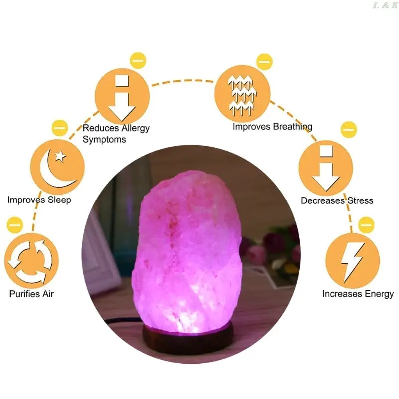 Himalayan Salt Lamp - Natural Hand-Carved Crystal Rock - Air Purifying & Ambient Glow | Buddhive