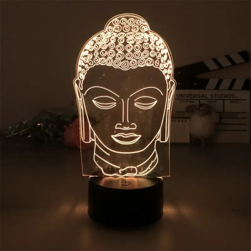 Buddha Head Lamp - 7 Color LED Touch Activated - Meditation & Zen Decor | Buddhive