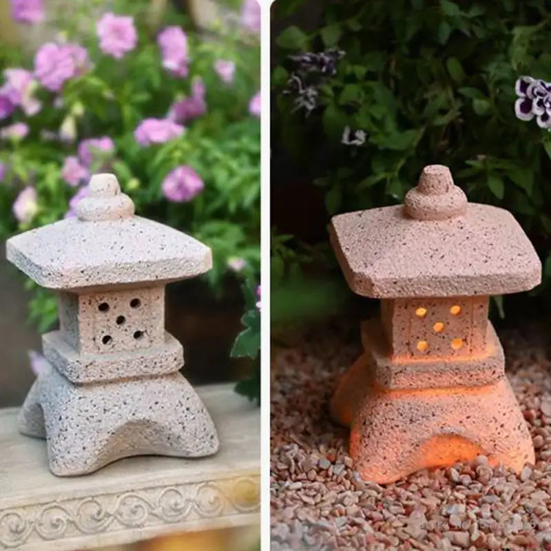 Solar Pagoda Lantern - Asian Garden Decor Resin 13.4" - Outdoor Zen Meditation Light | Buddhive