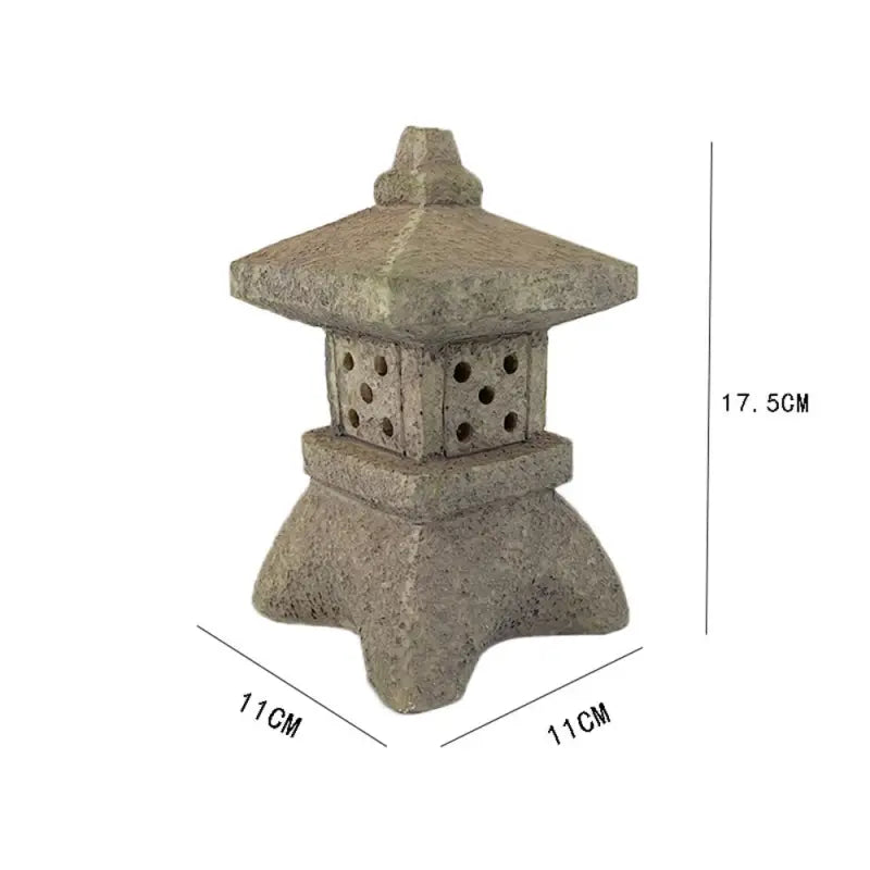 Solar Pagoda Lantern - Asian Garden Decor Resin 13.4" - Outdoor Zen Meditation Light | Buddhive