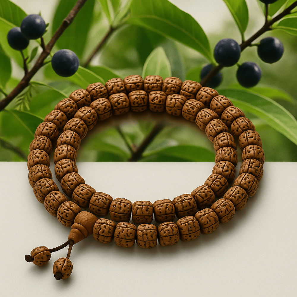 Rudraksha Mala Beads 108 - Authentic Nepali Seed Prayer Necklace for Meditation | Buddhive