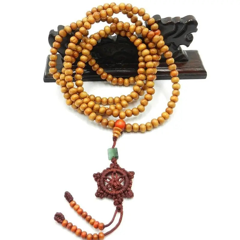 Tibetan Mala Beads Sandalwood 108 Prayer Necklace Bracelet | Buddhist Meditation Japamala | Buddhive