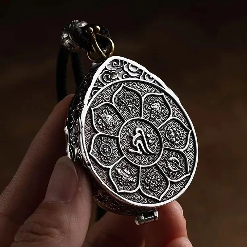 Buddhist Wisdom Medallion Necklace - Zinc Alloy Pendant - Spiritual Jewelry | Buddhive