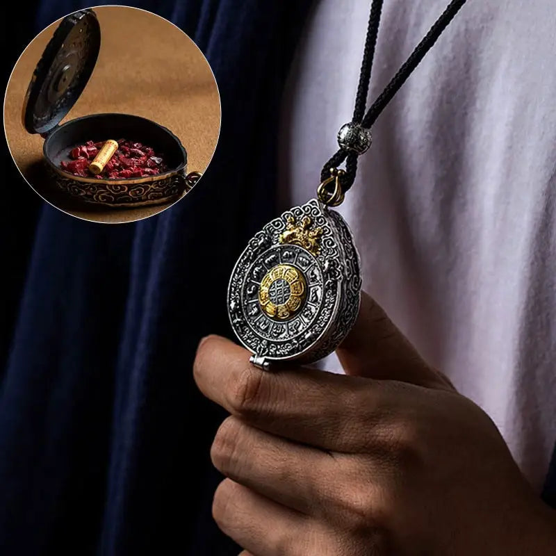 Buddhist Wisdom Medallion Necklace - Zinc Alloy Pendant - Spiritual Jewelry | Buddhive