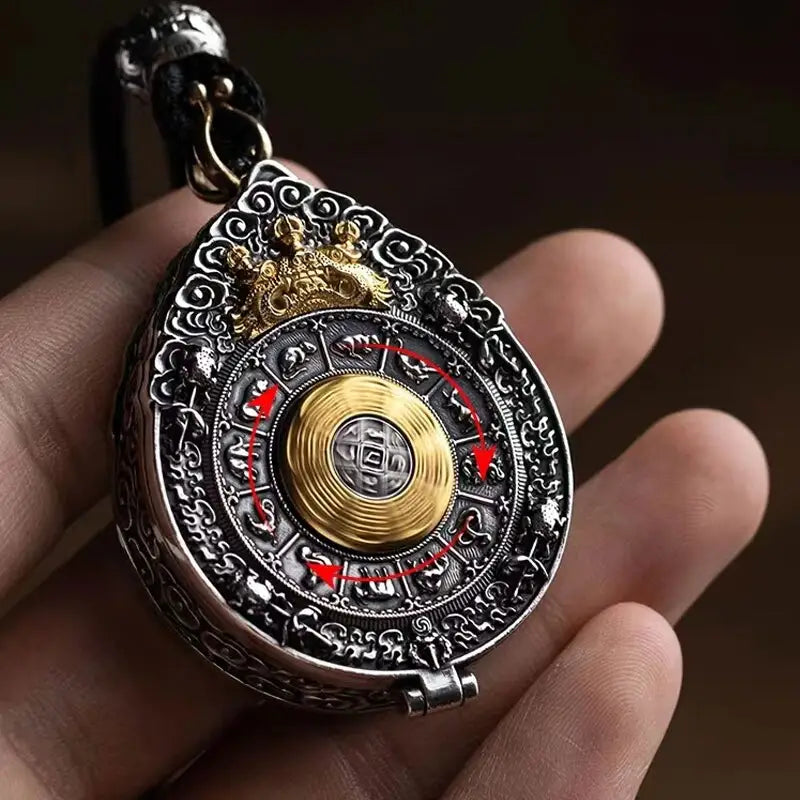 Buddhist Wisdom Medallion Necklace - Zinc Alloy Pendant - Spiritual Jewelry | Buddhive