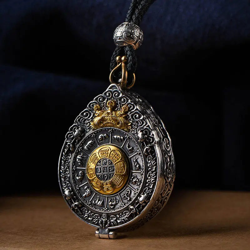 Buddhist Wisdom Medallion Necklace - Zinc Alloy Pendant - Spiritual Jewelry | Buddhive