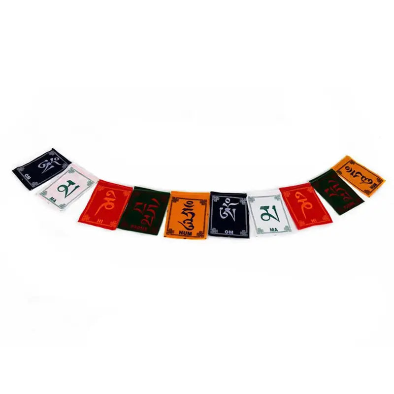 Tibetan Prayer Flags Mini Set - 10 Cotton Prayer Flags 4.4x3.3in - Buddhist Decor | Buddhive
