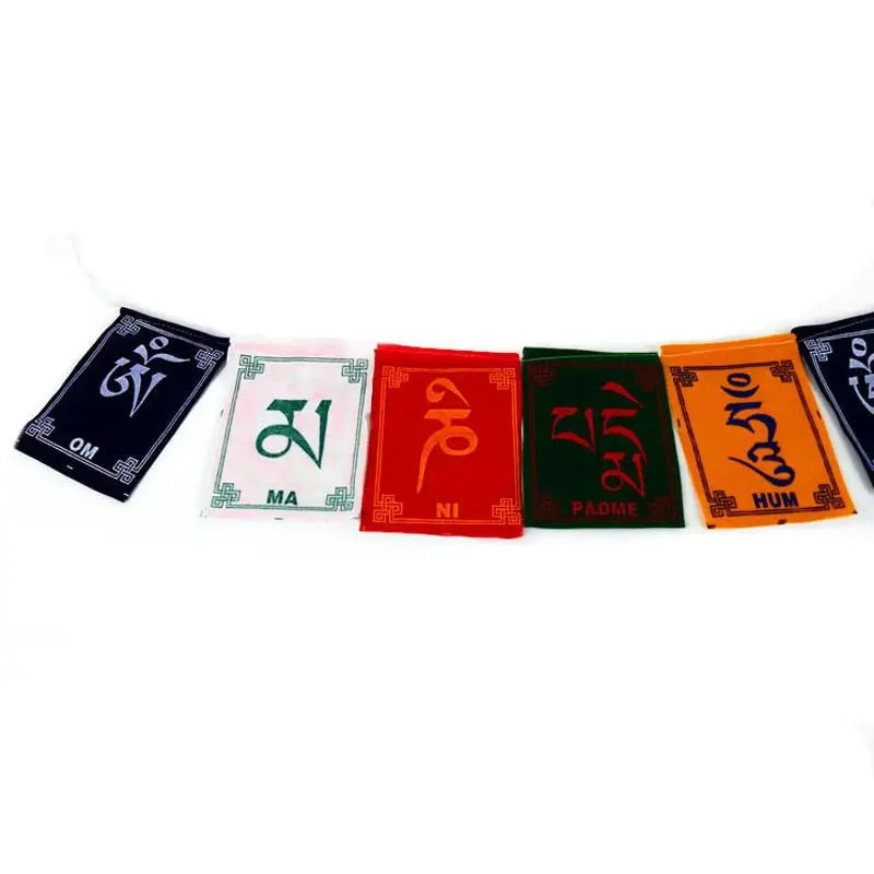 Tibetan Prayer Flags Mini Set - 10 Cotton Prayer Flags 4.4x3.3in - Buddhist Decor | Buddhive