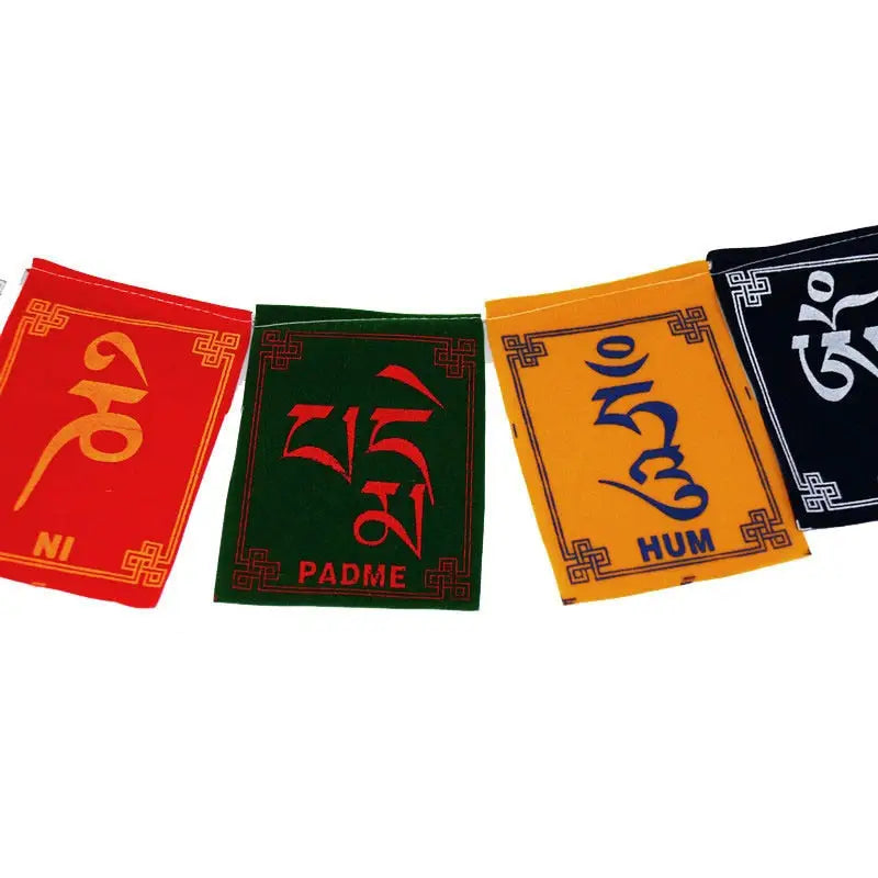 Tibetan Prayer Flags Mini Set - 10 Cotton Prayer Flags 4.4x3.3in - Buddhist Decor | Buddhive