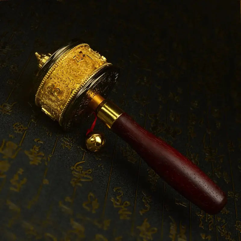 Prayer Wheel Wooden Tibetan Handheld - Authentic Buddhist Meditation Tool | Buddhive