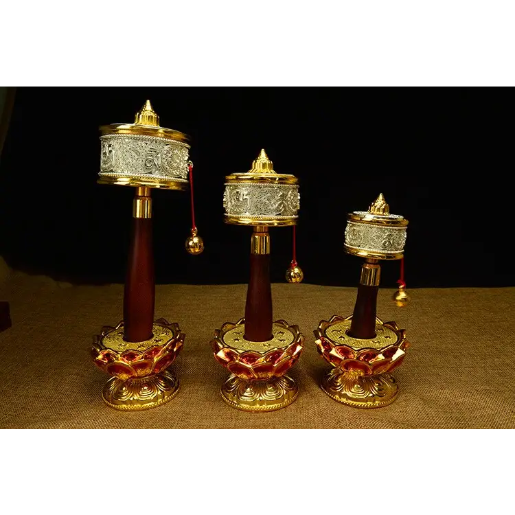 Prayer Wheel Wooden Tibetan Handheld - Authentic Buddhist Meditation Tool | Buddhive