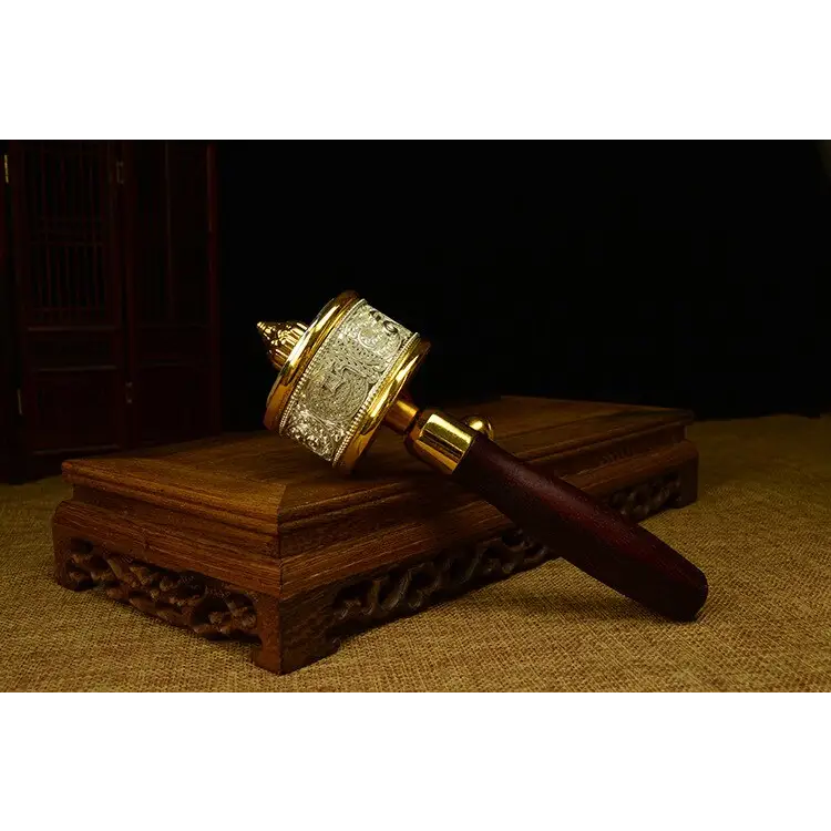 Prayer Wheel Wooden Tibetan Handheld - Authentic Buddhist Meditation Tool | Buddhive