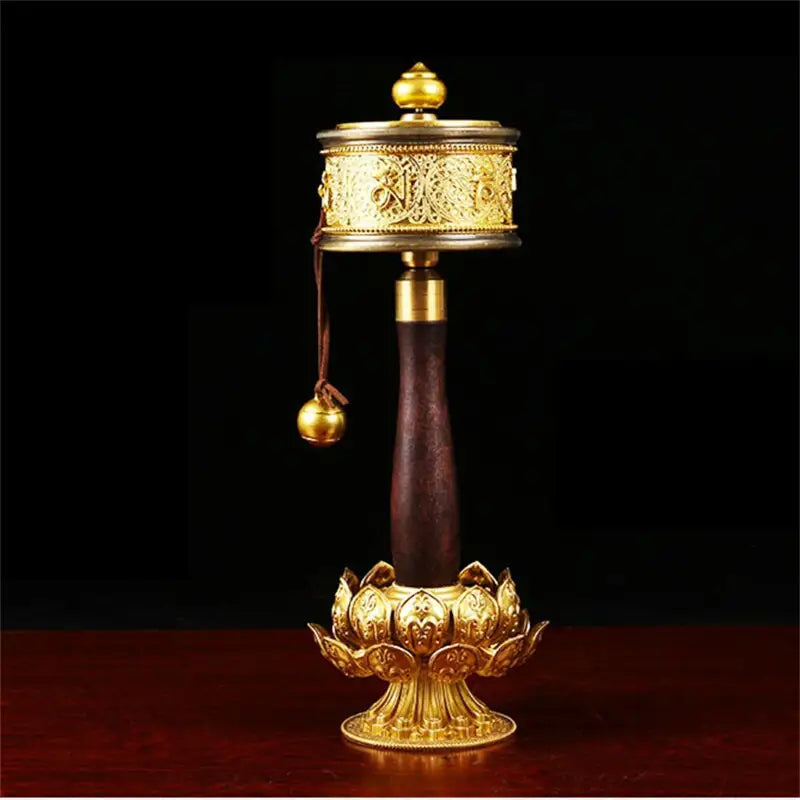 Prayer Wheel Tibetan Copper Mantra - Handheld 7.5" Buddhist Meditation Tool | Buddhive