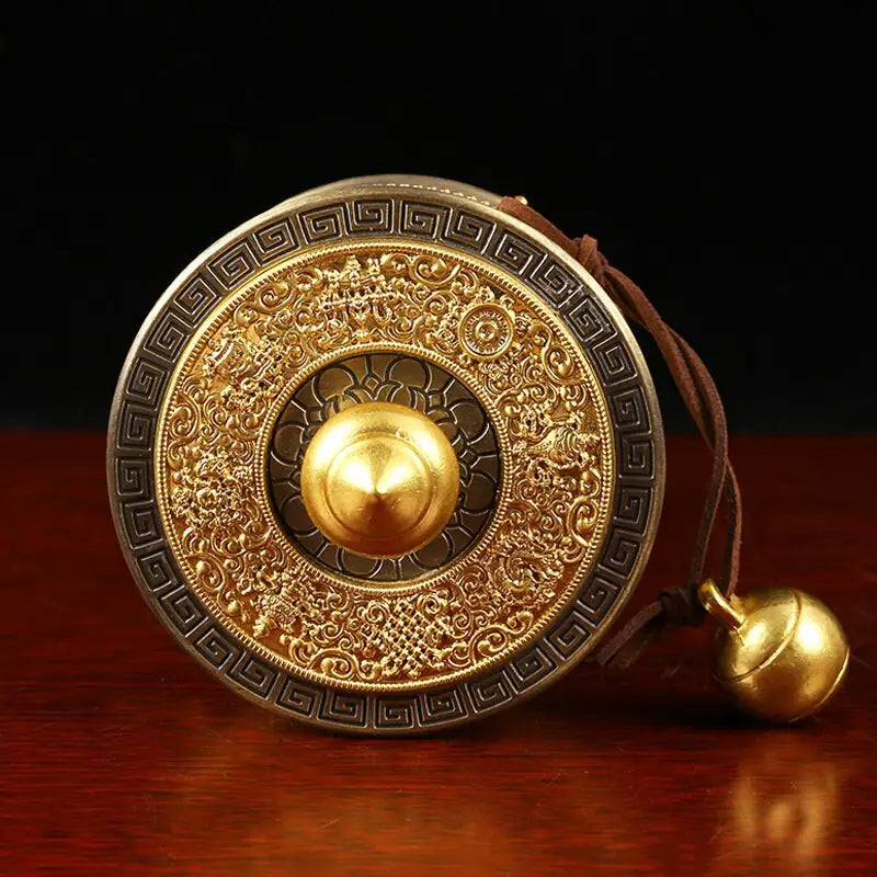 Prayer Wheel Tibetan Copper Mantra - Handheld 7.5" Buddhist Meditation Tool | Buddhive