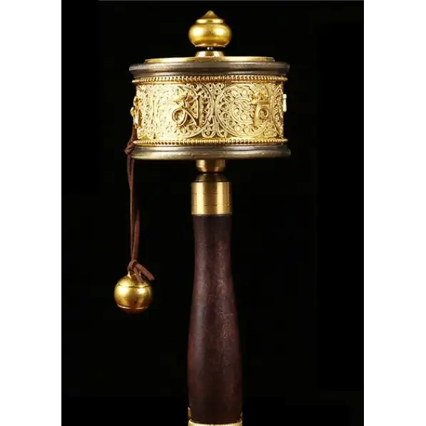Prayer Wheel Tibetan Copper Mantra - Handheld 7.5" Buddhist Meditation Tool | Buddhive