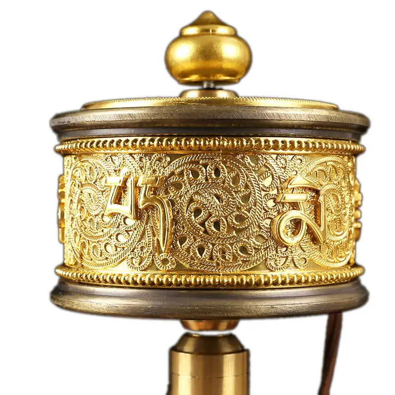 Prayer Wheel Tibetan Copper Mantra - Handheld 7.5" Buddhist Meditation Tool | Buddhive