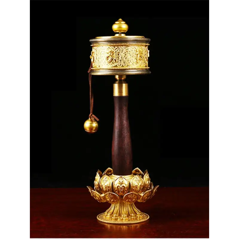 Prayer Wheel Tibetan Copper Mantra - Handheld 7.5" Buddhist Meditation Tool | Buddhive