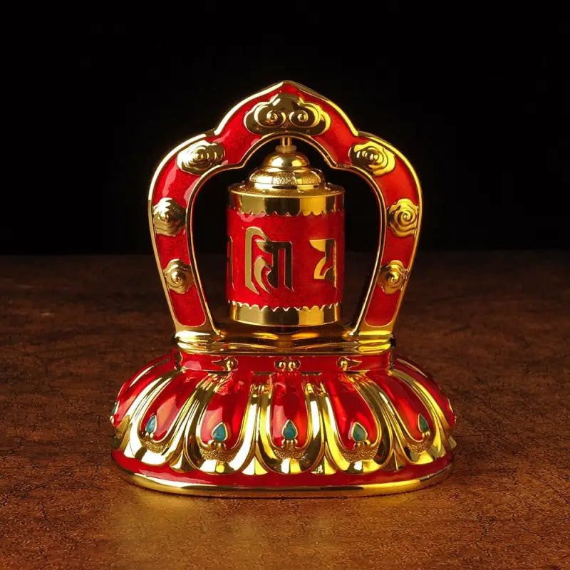 Prayer Wheel Solar Powered Tibetan Auspicious Ornaments - Meditation & Car Decor | Buddhive