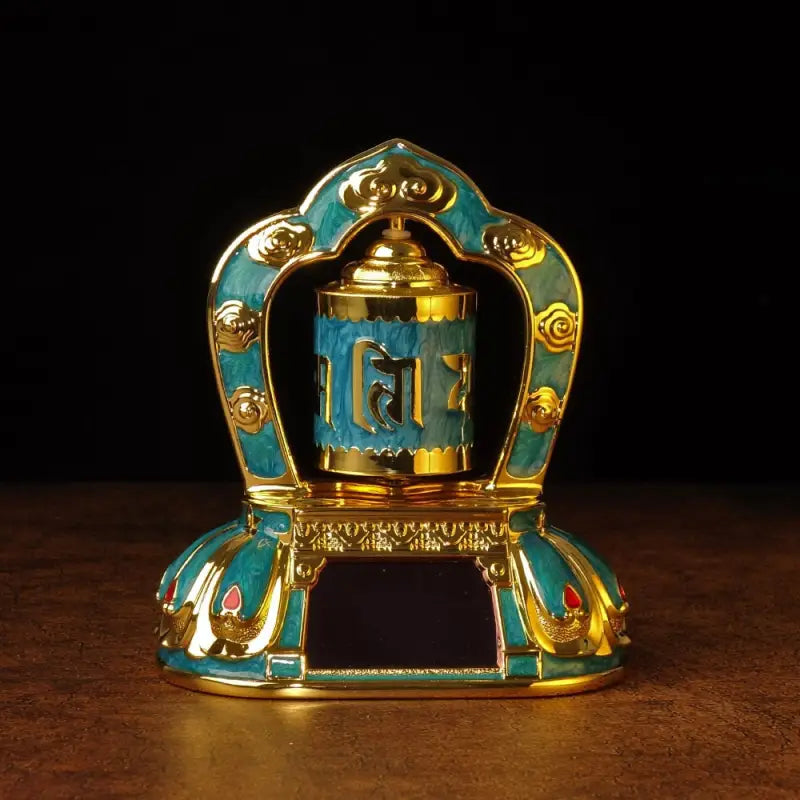 Prayer Wheel Solar Powered Tibetan Auspicious Ornaments - Meditation & Car Decor | Buddhive