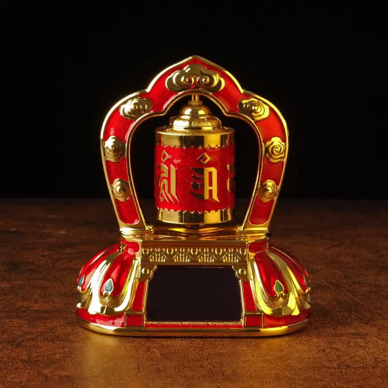 Prayer Wheel Solar Powered Tibetan Auspicious Ornaments - Meditation & Car Decor | Buddhive